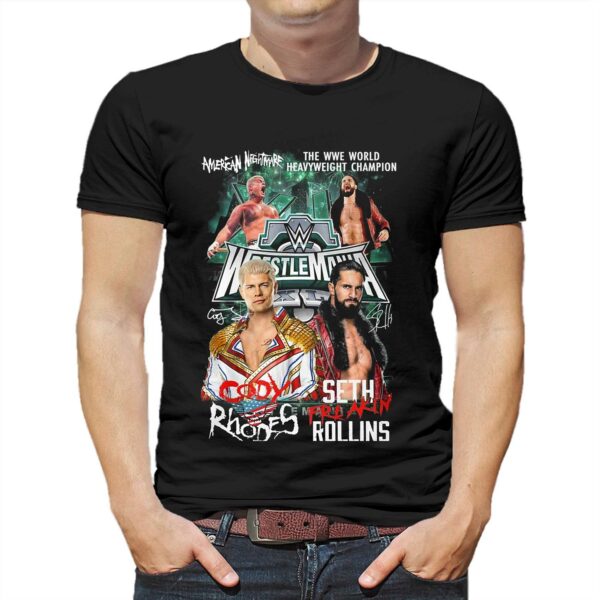 American Nightmare The Wwe World Heavyweight Champion Cody Rhodes Vs Seth Rollins T-shirt