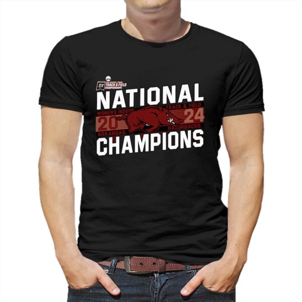 Arkansas Razorbacks 2024 Ncaa Women’s Indoor Track &amp Field National Champions T-shirt