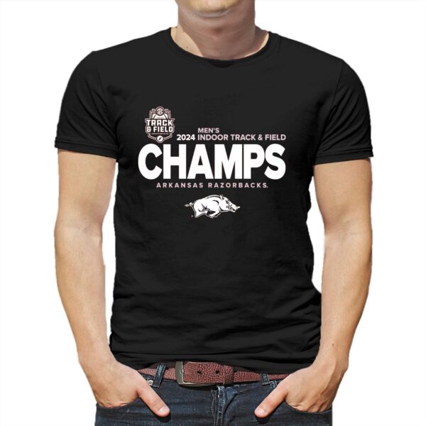 Arkansas Razorbacks 2024 Sec Men’s Indoor Track Field Champions Locker Room T-shirt