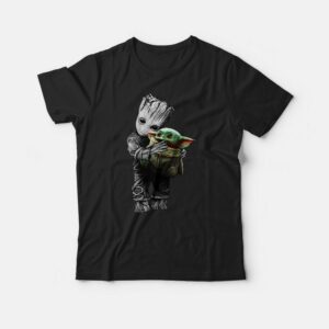 Baby Groot Hug Baby Yoda T-shirt