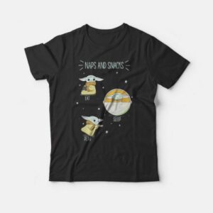 Baby Yoda Naps and Snacks Eat Sleep Play T shirt 1