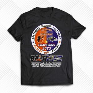 Baltimore Ravens 2023 Afc North Division And 2023 Al East Division Champion T-shirt