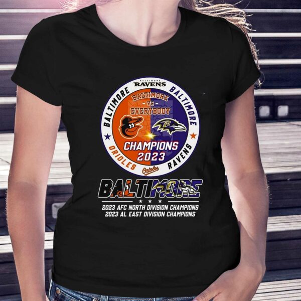 Baltimore Ravens 2023 Afc North Division And 2023 Al East Division Champion T-shirt