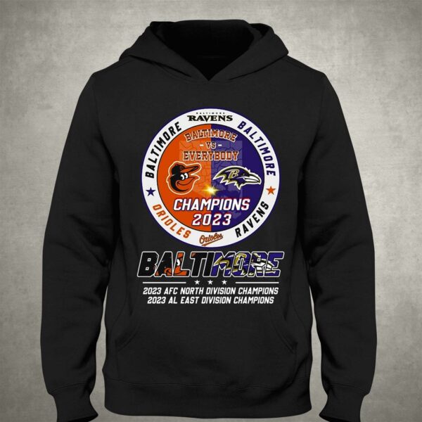 Baltimore Ravens 2023 Afc North Division And 2023 Al East Division Champion T-shirt