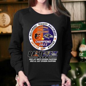 Baltimore Ravens 2023 Afc North Division And 2023 Al East Division Champion T shirt 4