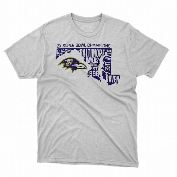 Baltimore Ravens Fanatics Branded Hot Shot State T-shirt