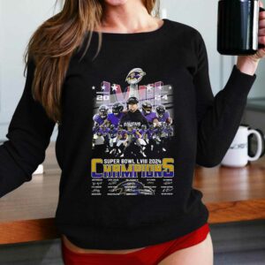 Baltimore Ravens Super Bowl Lviii 2024 Champions Signatures T-shirt