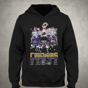 Baltimore Ravens Super Bowl Lviii 2024 Champions Signatures T shirt 3