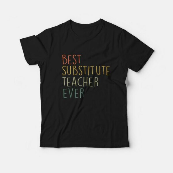 Best Substitute Teacher Ever Cool Vintage Christmas T-shirt