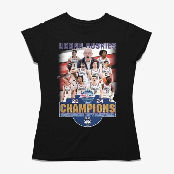 Big East 2024 Tournament Champions Uconn Huskies Mens Basketball T-shirt