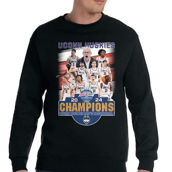 Big East 2024 Tournament Champions Uconn Huskies Mens Basketball T-shirt