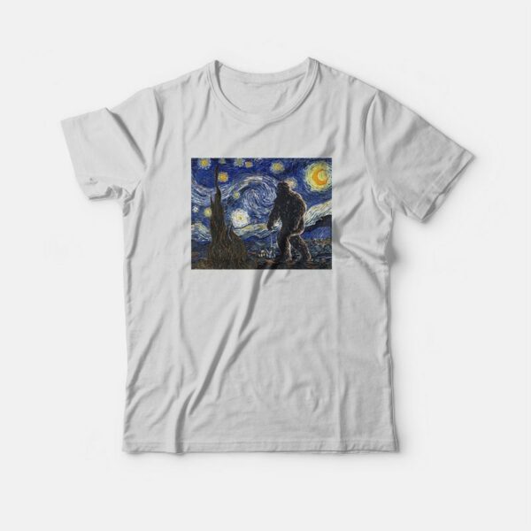 Bigfoot Vincent Van Gogh Starry Night T-Shirt