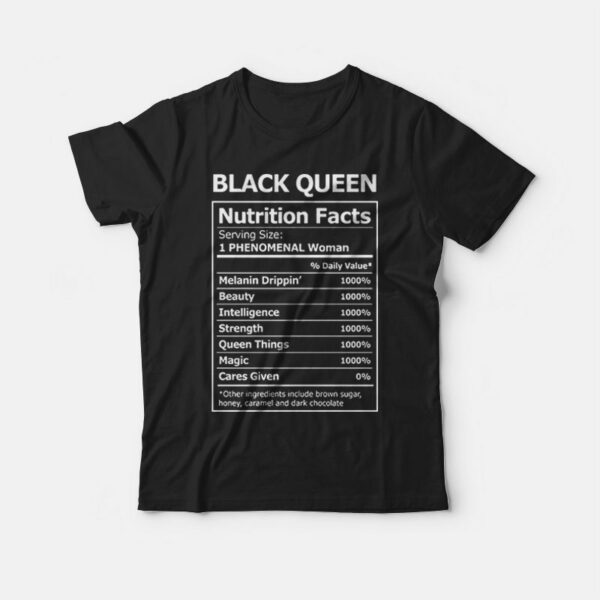 Black Girl Nutrition Facts T-shirt