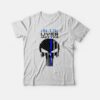 Blue Lives Matter Skull Flag Vintage T-shirt