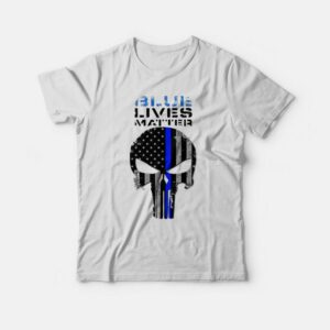 Blue Lives Matter Skull Flag Vintage T-shirt