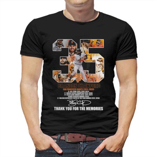 Brandon Crawford San Francisco Giants 2011-2023 Thank You For The Memories T-shirt