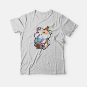 Cat Bubble Tea Neko Kitty Kawaii Neko T shirt 3