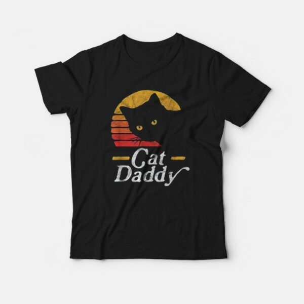Cat Daddy Vintage Eighties Style Cat Retro Distressed T-Shirt