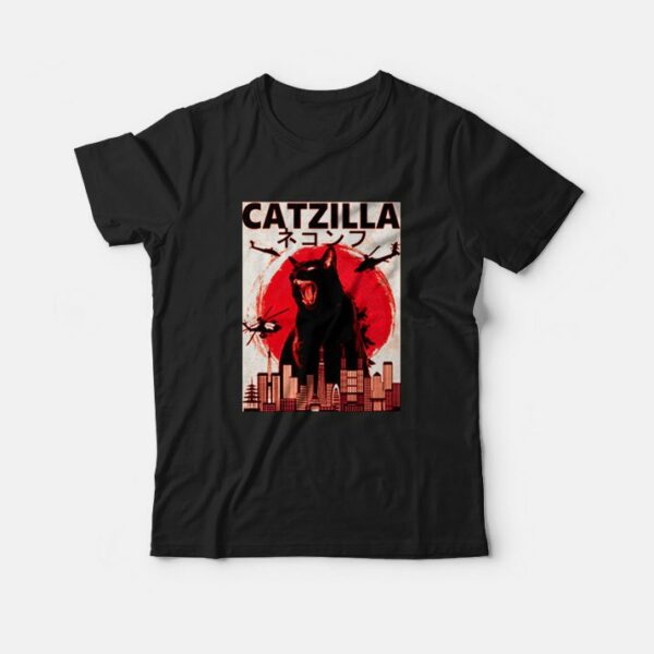 Catzilla Godzilla Parody T-shirt