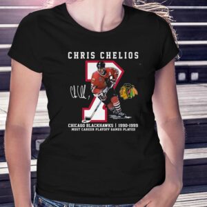 Chris Chelios Chicago Blackhawks 1990-1999 Most Career Playoff Games Played T-shirt
