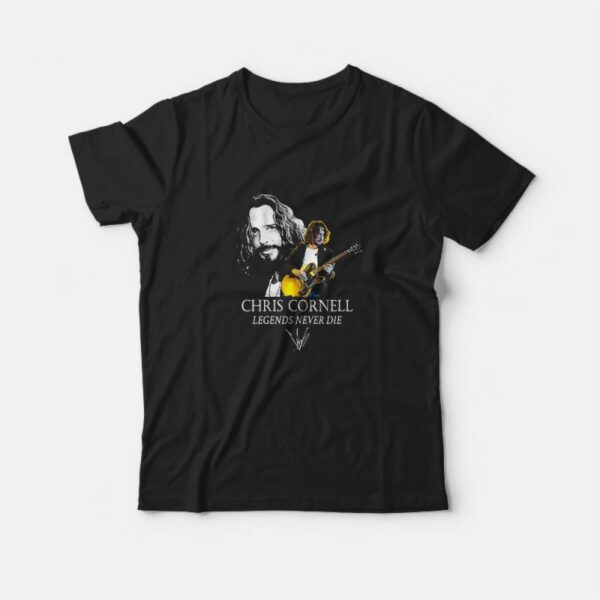 Chris Cornell Play Guitar Legends Never Die Signature  T-Shirt