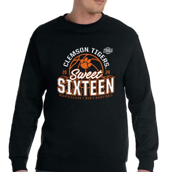 Clemson Tigers 2024 Ncaa Tournament March Madness Sweet Sixteen Defensive Stance T-shirt