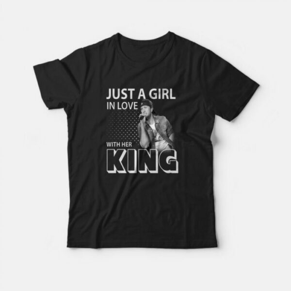 Country Music Just A Girl In Love With Her King T-Shirt For Women’s and Man’s