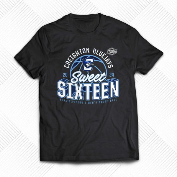 Creighton Bluejays 2024 Ncaa March Madness Sweet Sixteen Defensive Stance T-shirt