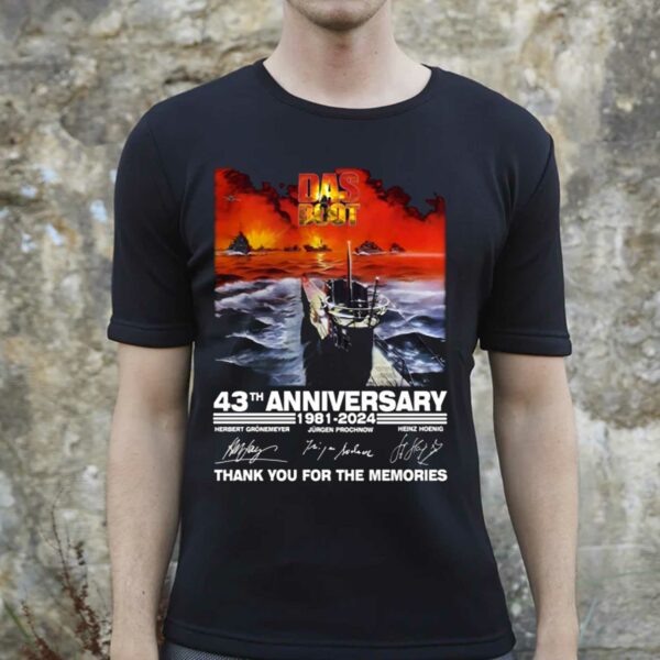 Das Boot 43th Anniversary 1981-2024 Thank You For The Memories T-shirt