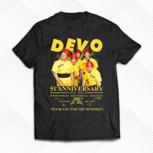 Devo Band 51st Anniversary 1973-2024 Thank You For The Memories T-shirt