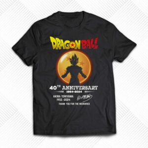 Dragon Ball 40th Anniversary 1984-2024 Akira Toriyama 1955-2024 Thank You For The Memories T-shirt