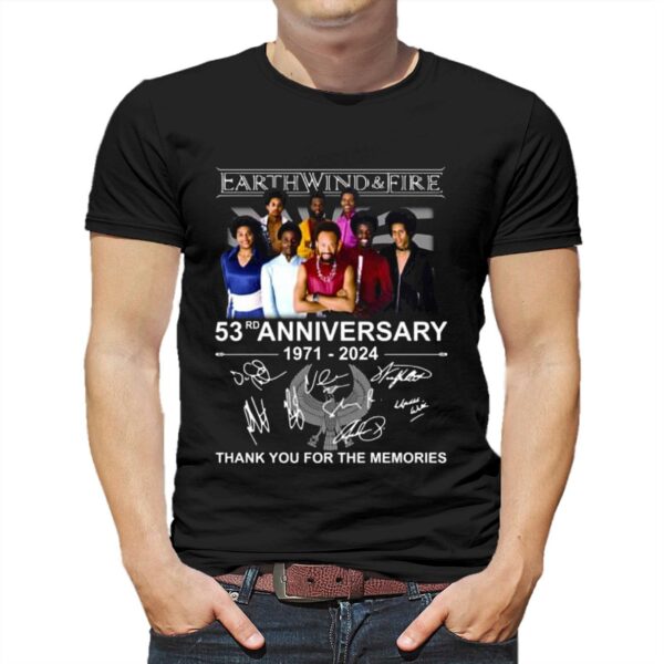 Earth Wind &amp Fire 53rd Anniversary 1971-2024 Thank You For The Memories T-shirt
