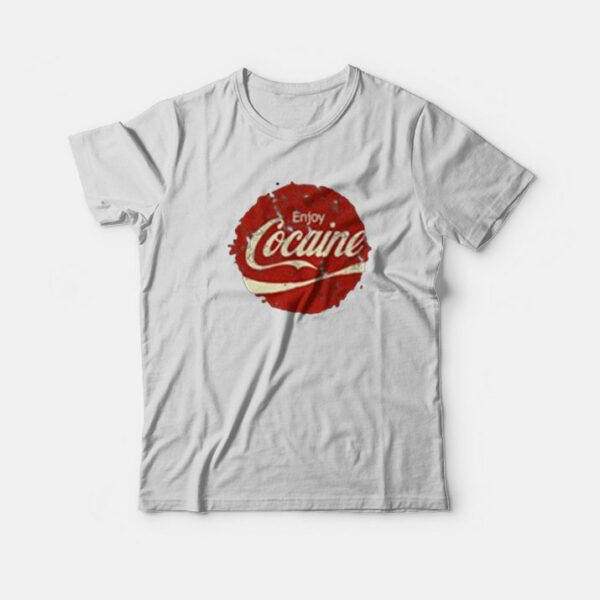 Enjoy Cocaine Parody Logo Funny T-shirt