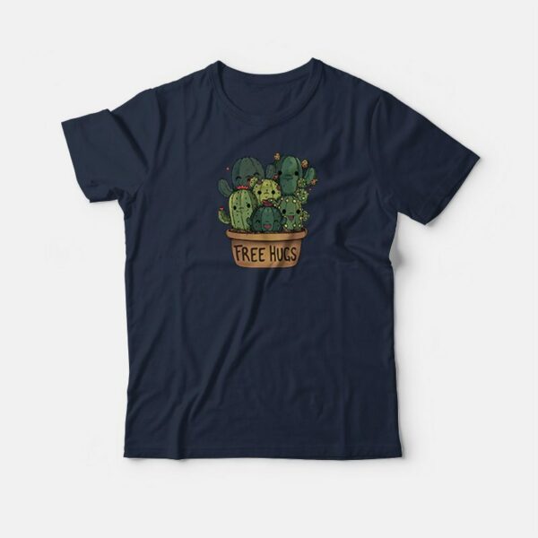 Free Hugs Cute Cactus Funny T-shirt