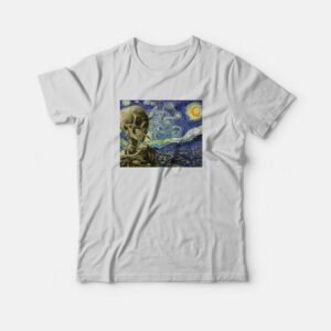 Funny Vincent Van Gogh Starry Night Skull T-Shirt