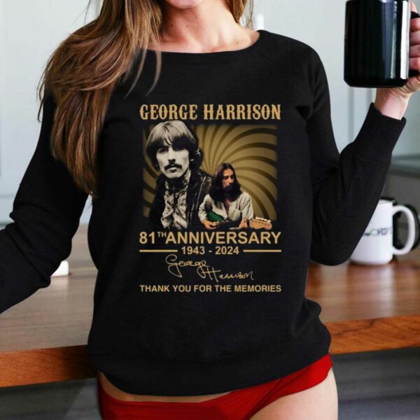 George Harrison 81th Anniversary 1943-2024 Thank You For The Memories T-shirt