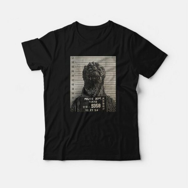 Godzilla Mugshot Police Dept Tokyo T-Shirt