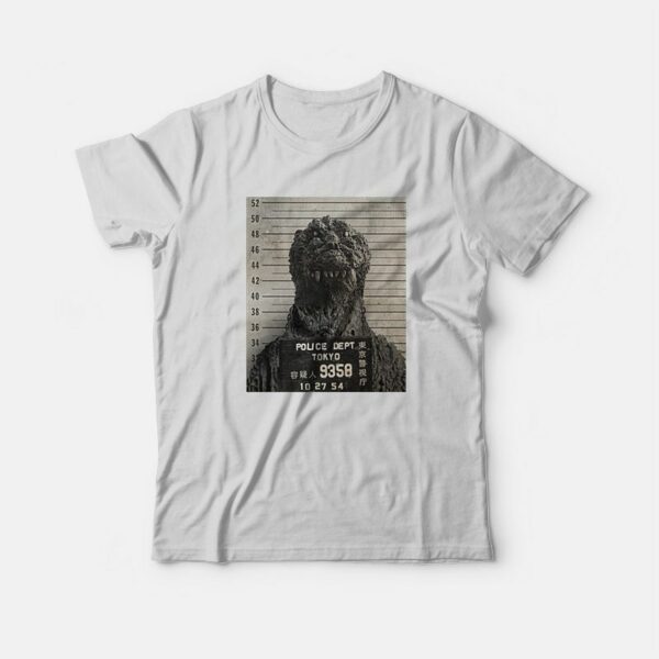 Godzilla Mugshot Police Dept Tokyo T-Shirt