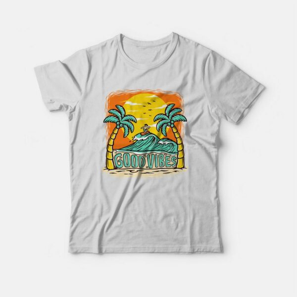 Good Vibes Beach Surfing Party T-Shirt