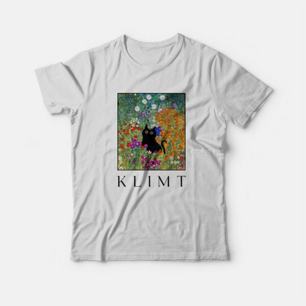 Gustav Klimt Garden Flower Cat T-Shirt
