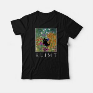 Gustav Klimt Garden Flower Cat T Shirt 3