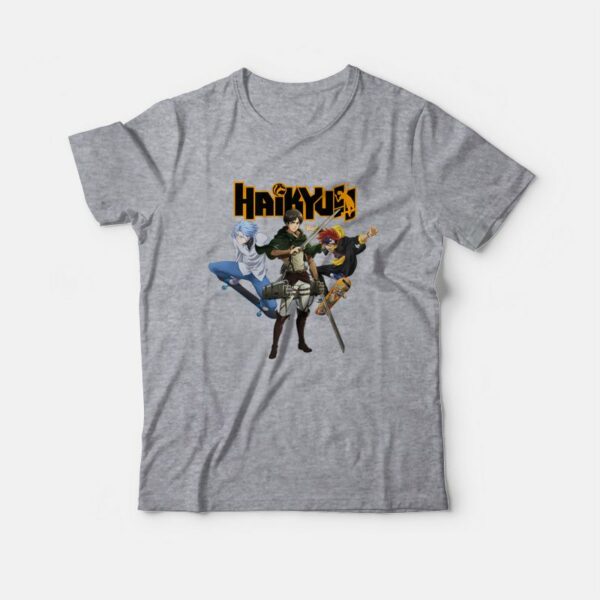 Haikyuu Sk8 The Infinity Attack on Titan Eren Jaeger Reki Langa T-Shirt