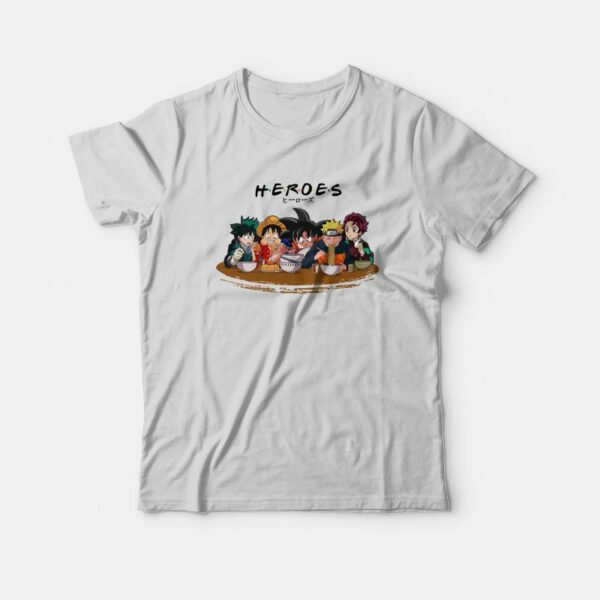 Heroes Izuku Luffy Goku Naruto Tanjiro T-Shirt