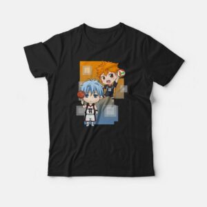 Hinata Shouyou X Kuroko Tetsuya Anime Chibi T-shirt 2 Hinata Shouyou X Kuroko Tetsuya Anime Chibi T shirt 3