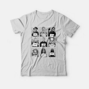 Horror Prison Horror Movie Characters Mugshots T-Shirt 1 Horror Prison Horror Movie Characters Mugshots T Shirt 2
