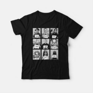 Horror Prison Horror Movie Characters Mugshots T-Shirt 2 Horror Prison Horror Movie Characters Mugshots T Shirt 3