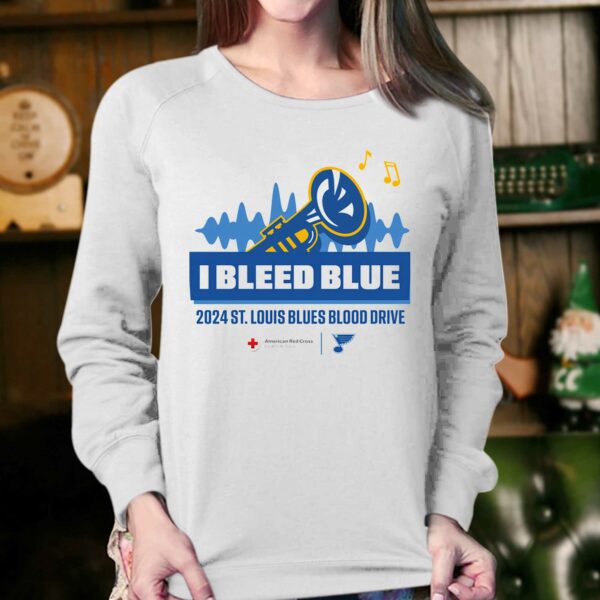 I Bleed Blue 2024 St Louis Blues Blood Drive Shirt