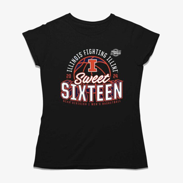 Illinois Fighting Illini 2024 Ncaa Tournament March Madness Sweet Sixteen Defensive Stance T-shirt