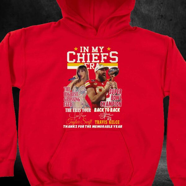 In My Chiefs Era Taylor Swift And Travis Kelce Thanks For The Memorable Year T-shirt