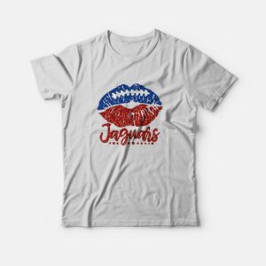 Jaguars Glitter Football Lips T-Shirt